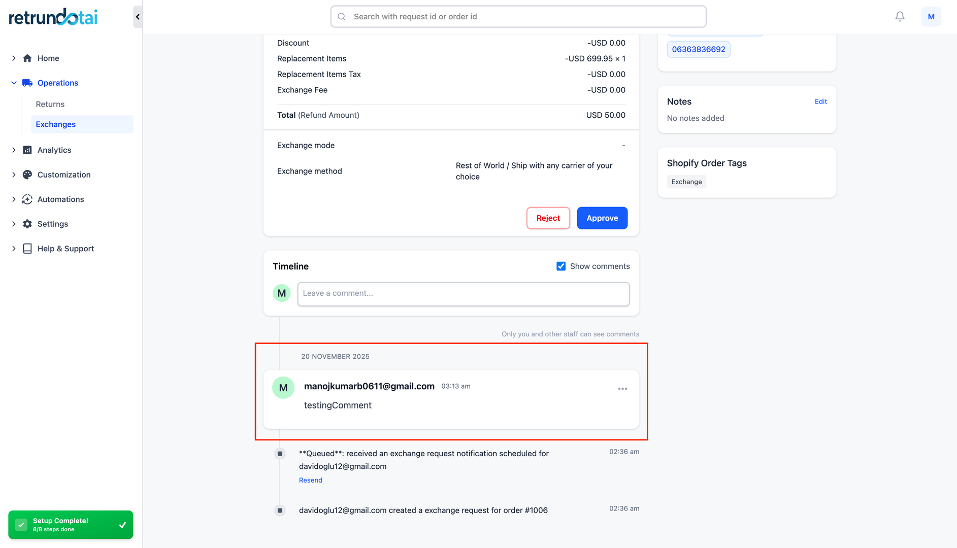 Add Comment button in timeline