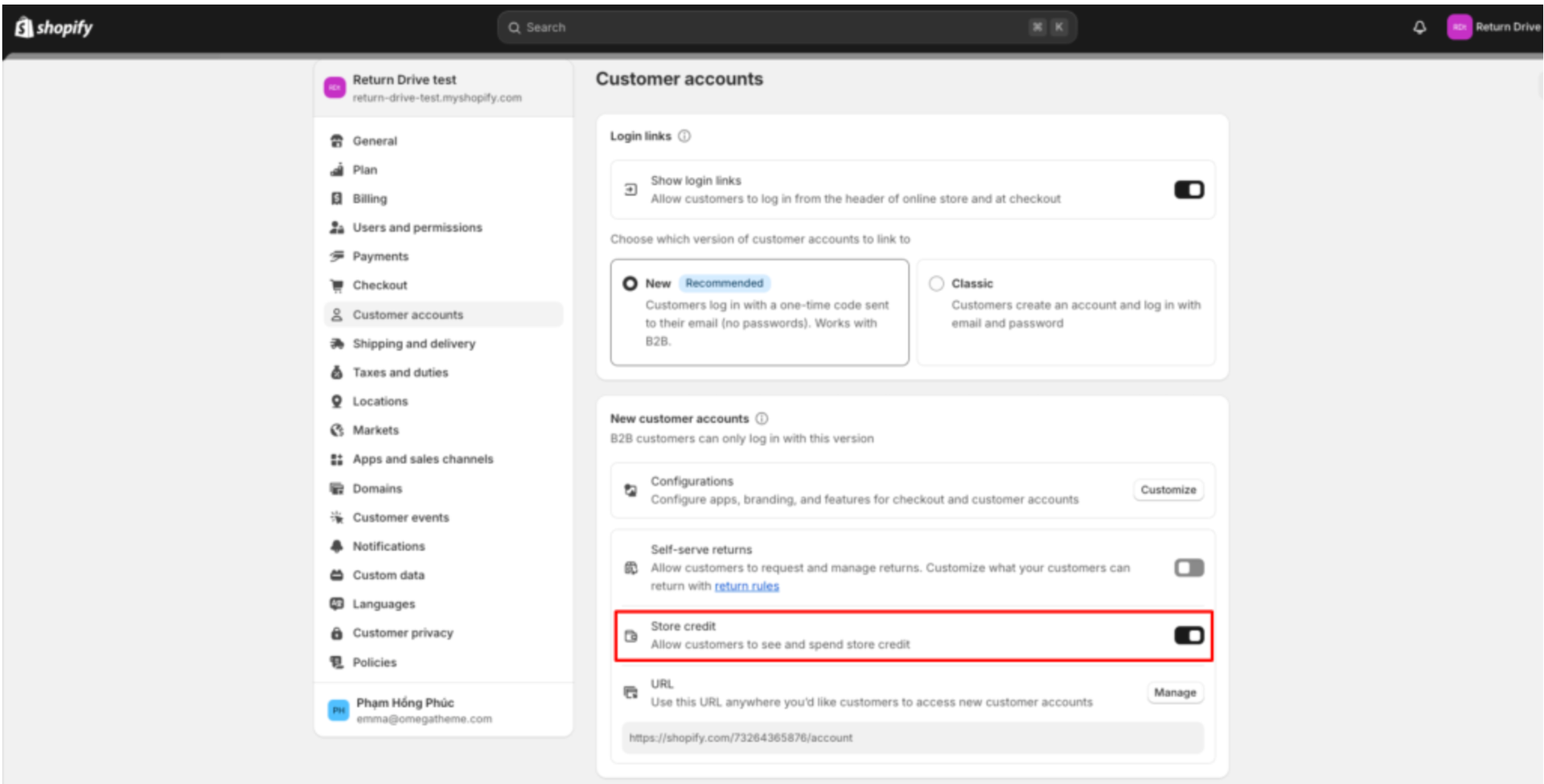 Enable Store Credit in Shopify